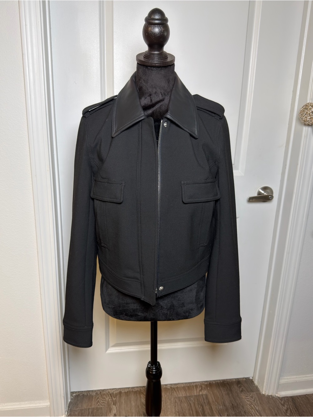 Madewell Womens Black Bomber Jacket with Epaulette Detail / BNWT